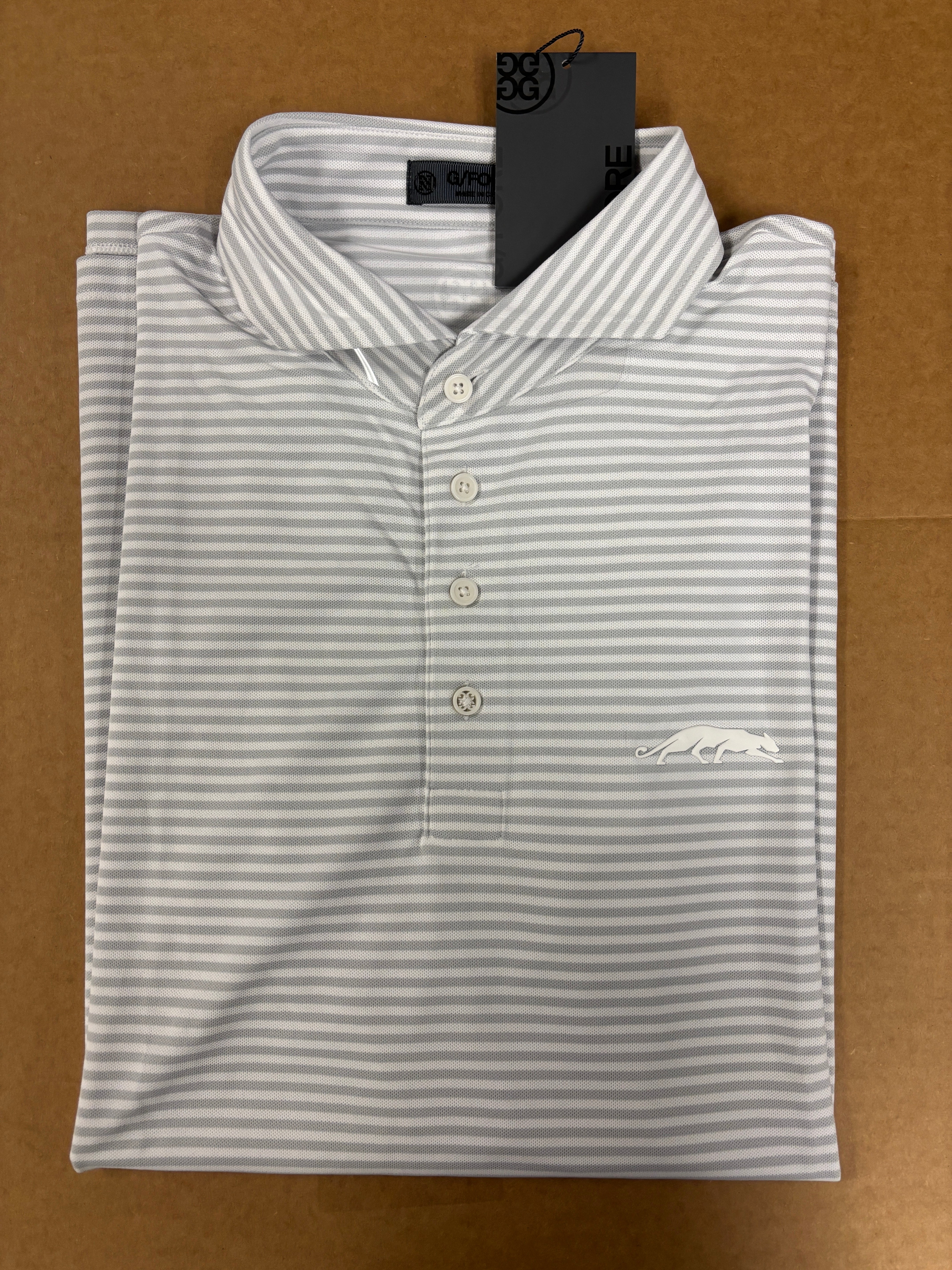 G/FORE LOGO POLO - GREY/WHITE – BryanGolf